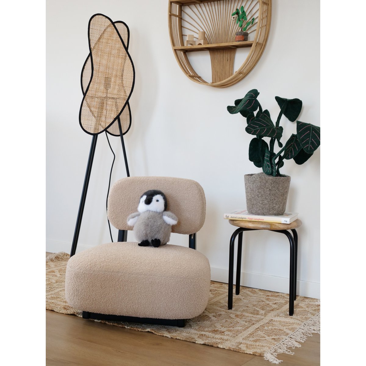 Fauteuil Enfant Crème & Noir – Brad