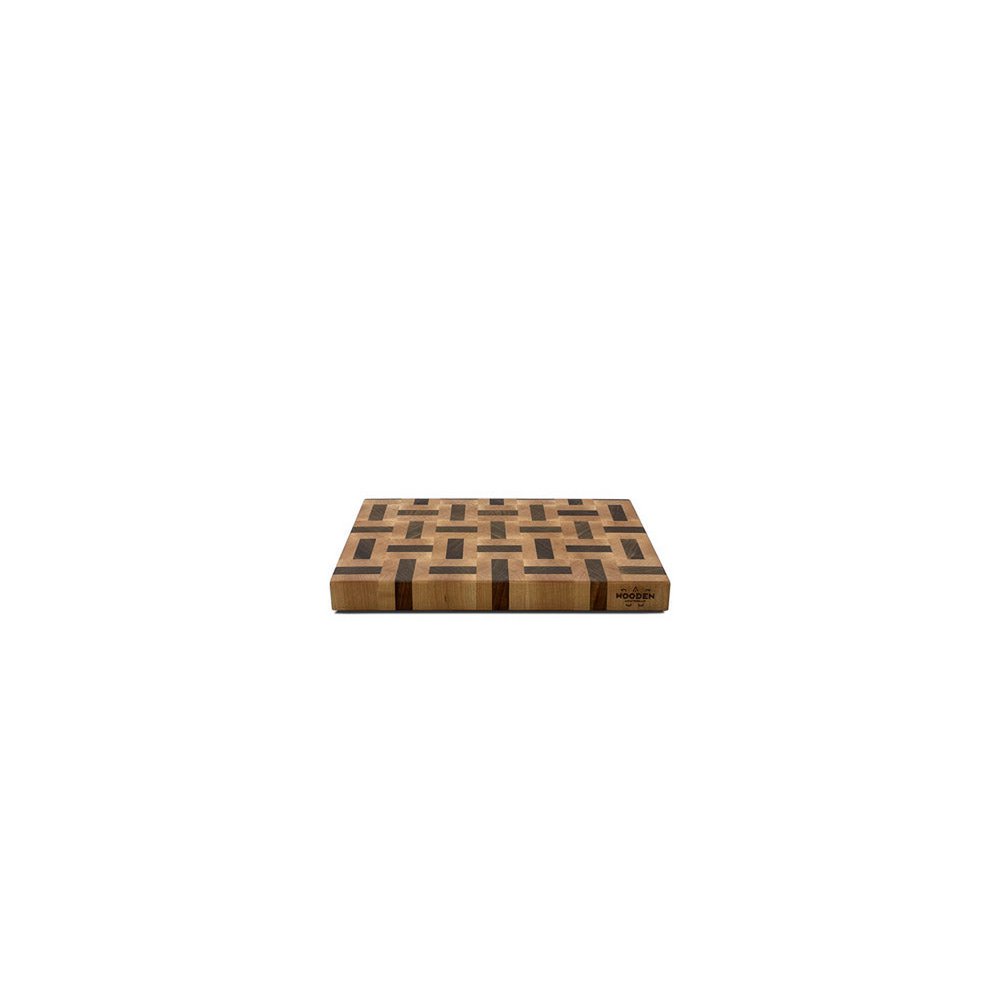 Planche à Découper Bois de Bout Motifs Labyrinthe & Échecs