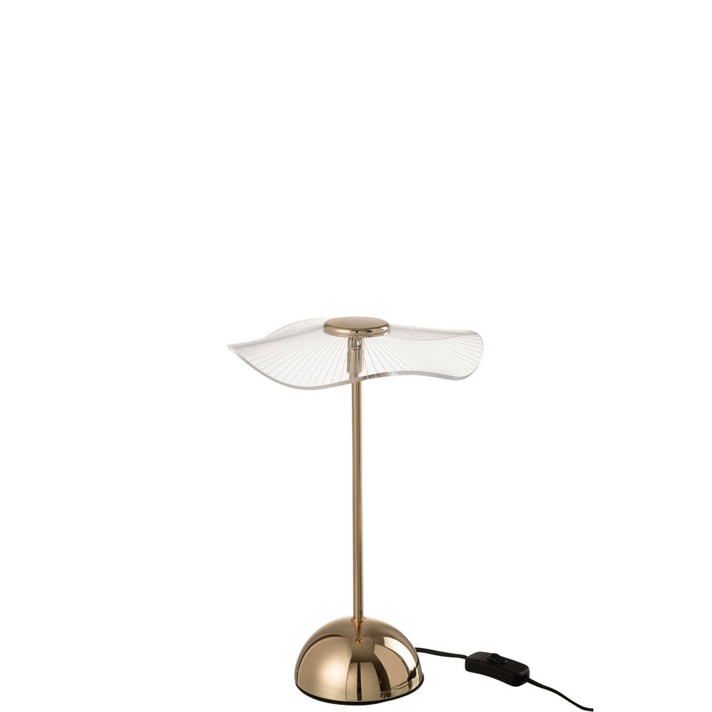 Lampe de Table LED Motif Fleur Dorée Petit Modèle Ø23,5 cm