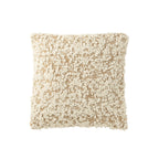 Coussin LATTE Bouclé Coton Camel Crème 45×45 cm