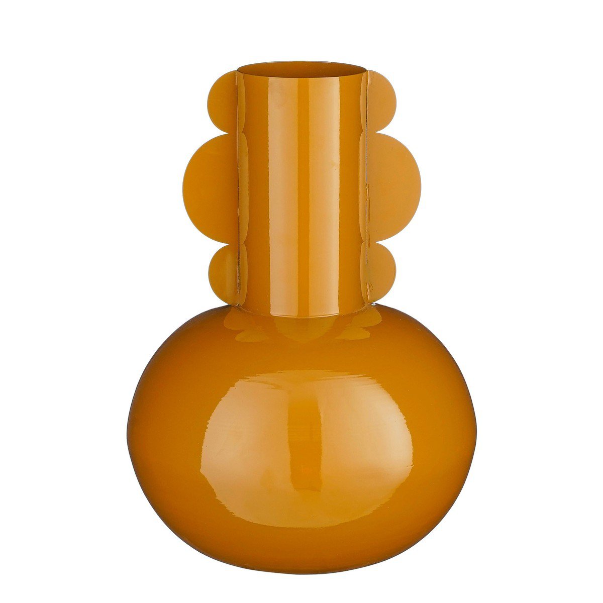 Vase BOYD Sculptural en Fer Marron Ocre – H36 cm
