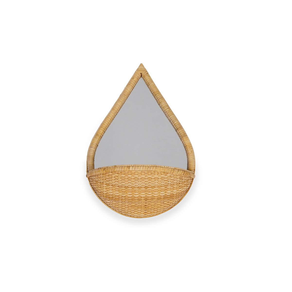 Miroir Mikka en Rotin avec Panier 30×45 cm