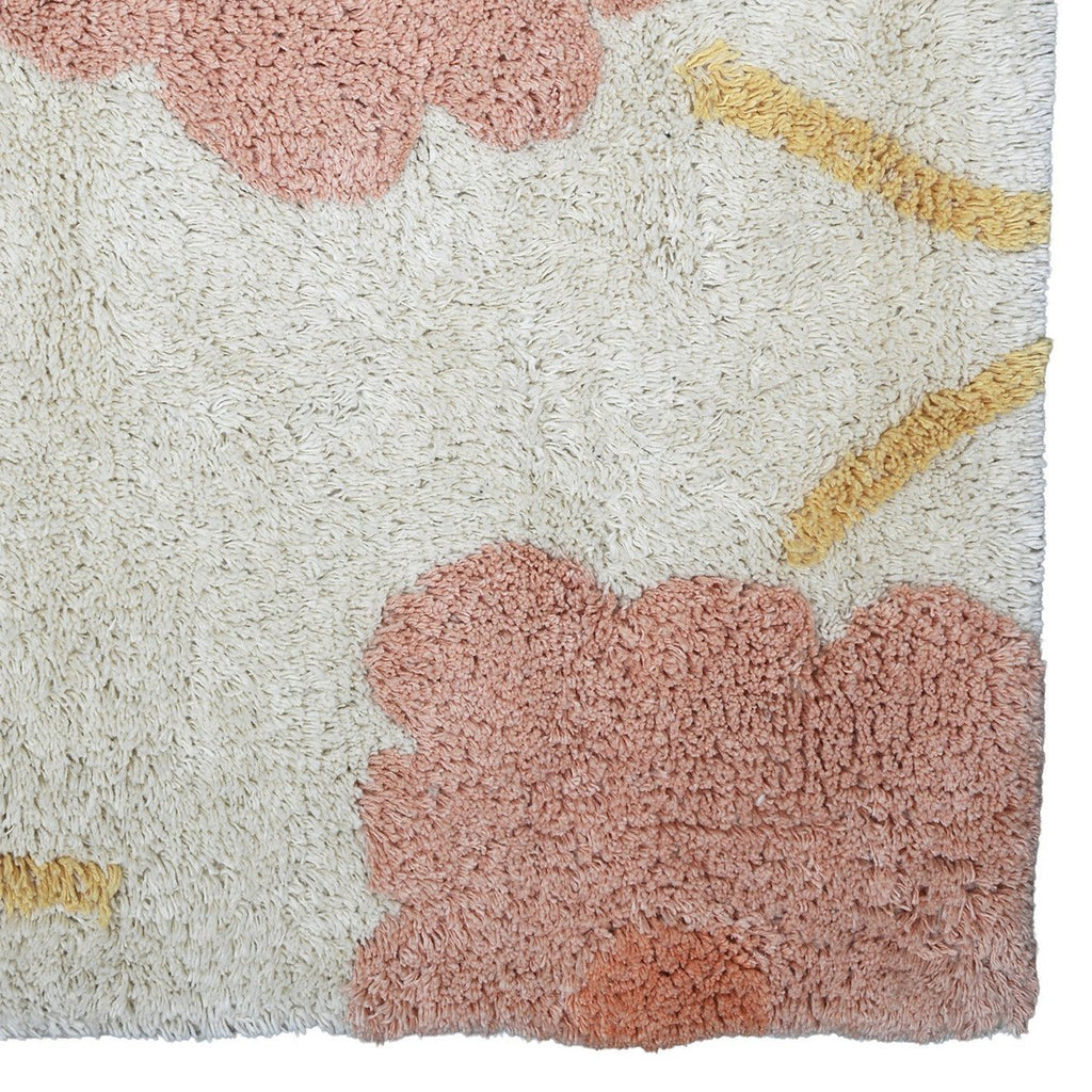 Tapis Enfant Sunny Flowers Peach – 100×150 cm – Nattiot