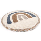 Tapis Rond Motif Arc-en-Ciel Bleu Ø120 cm – Bohemian Rainbow