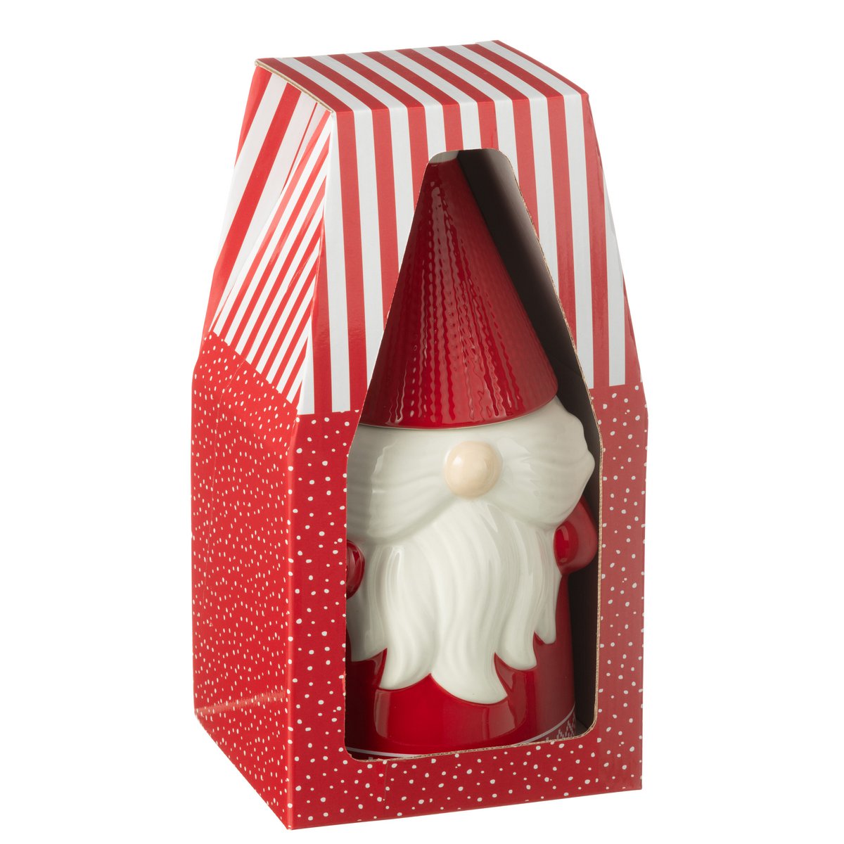 Boîte à Biscuits Lutin Noël Céramique Rouge H33 cm