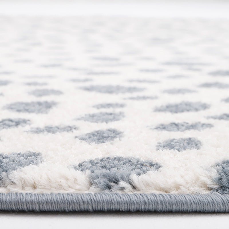 Tapis Rond Velours Motif Dalmatien Silver Blue Ø120 cm – Maldä