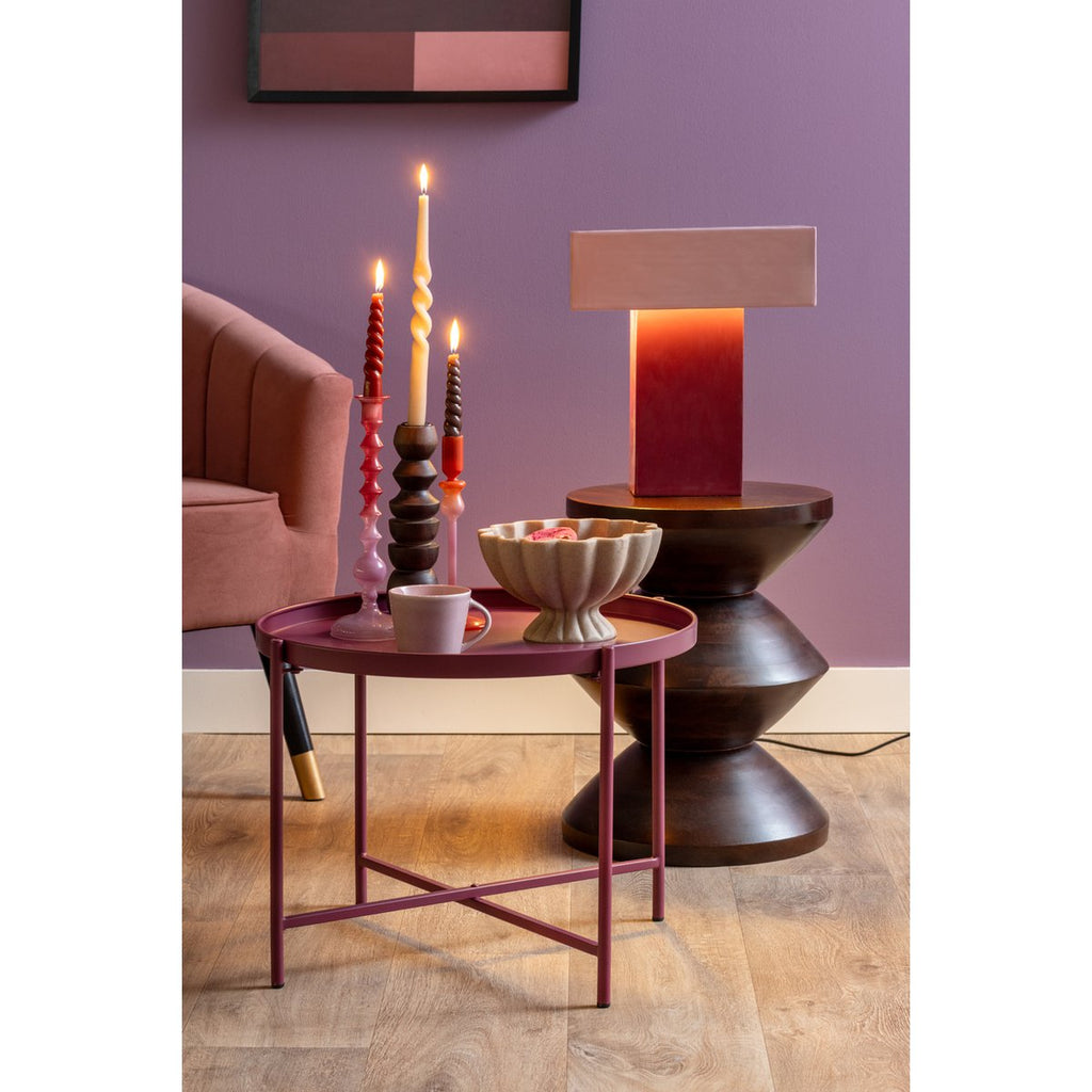 Lampe de Table Rectangulaire Fer Rouge Brillant Grato Recto