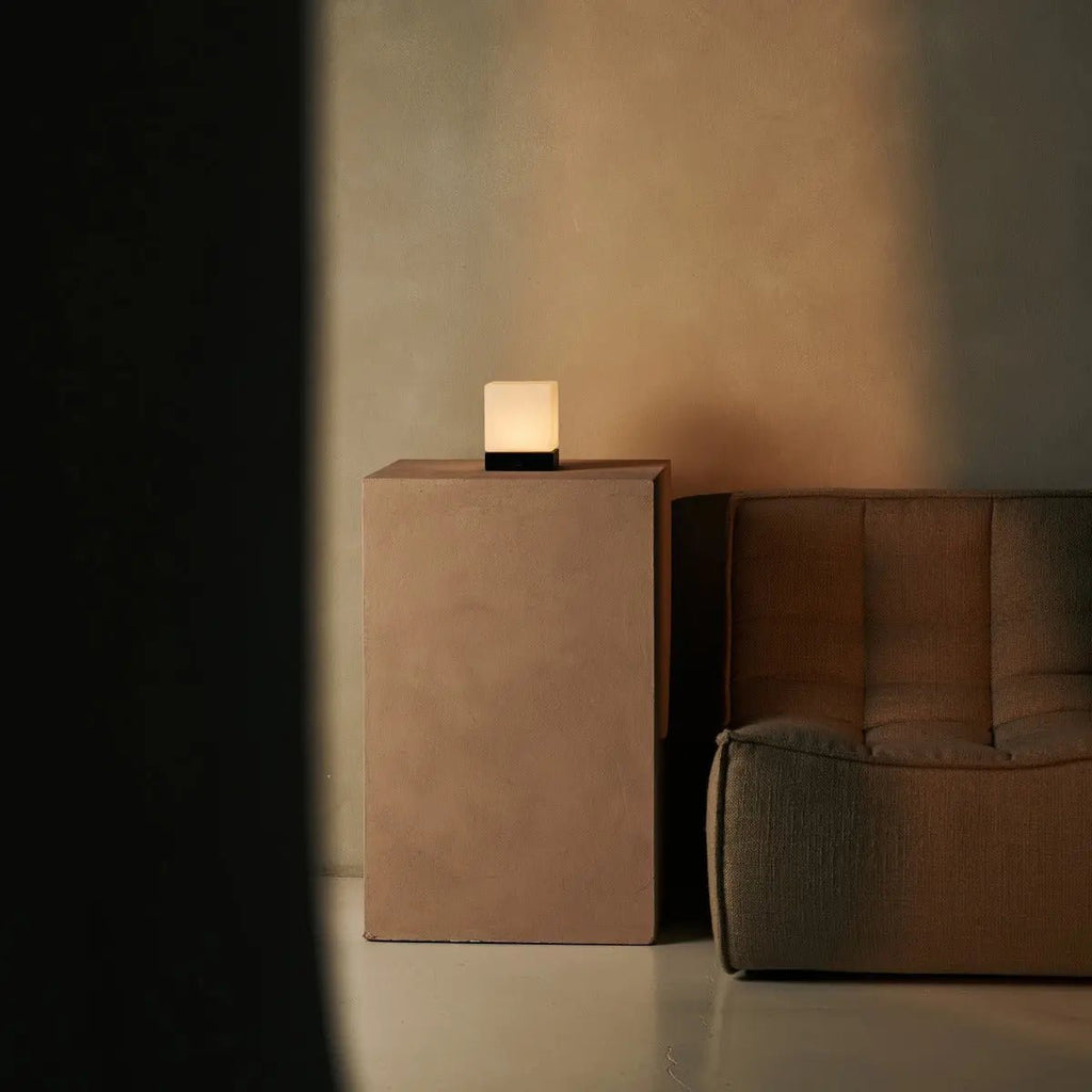 Lampe à Poser HÉVÉA Bois Noir Sans Fil Rechargeable Ø12×15 cm