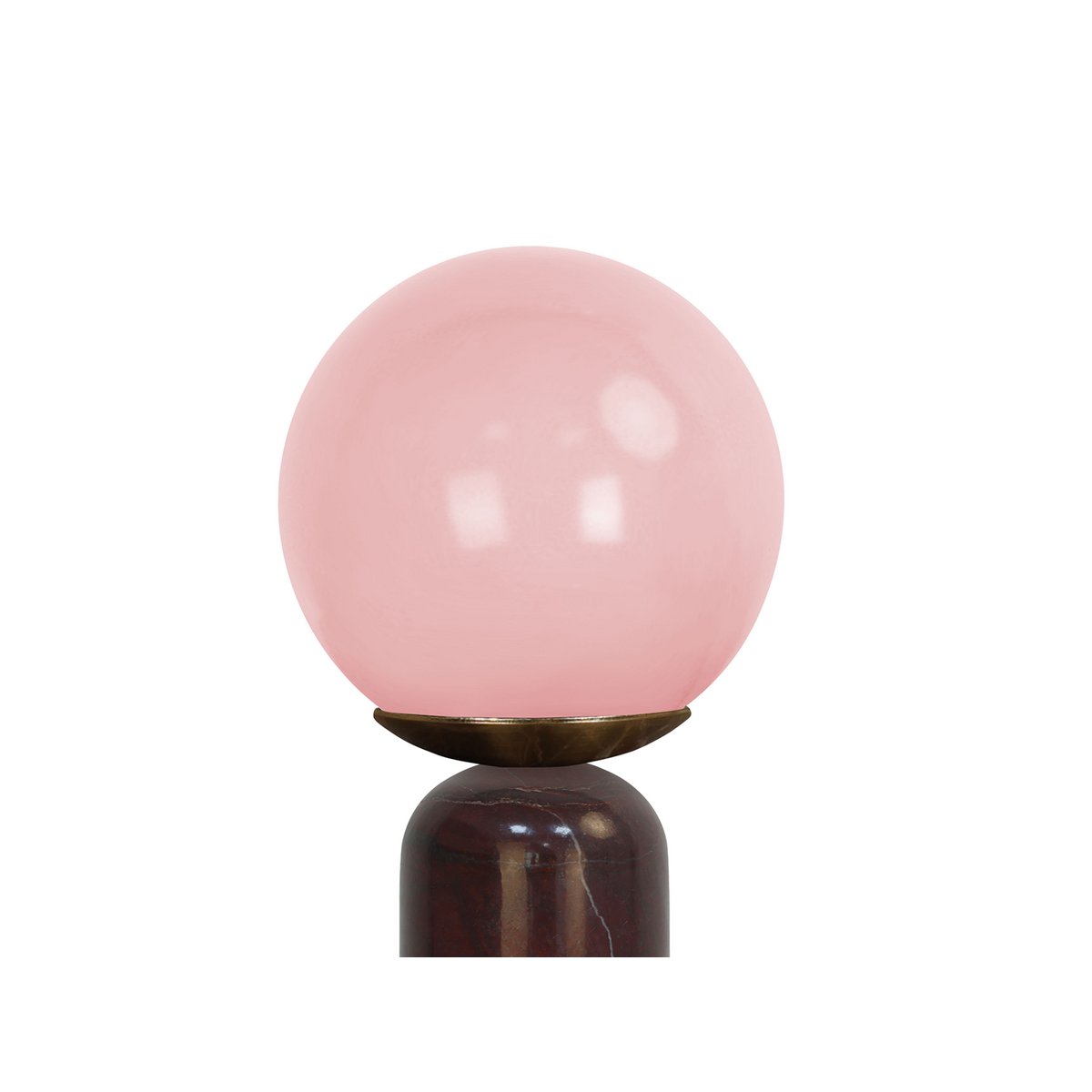 Lampe de Table LAZIO Sphère en Marbre et Verre Bordeaux – Ø15 × H38 cm