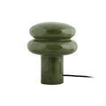 Lampe à Poser HALO Double Anneau Verre Vert Ø20×24 cm