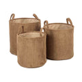Lot de 3 Paniers de Rangement en Tissu Côtelé Sable – Ebby
