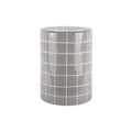 Table d'Appoint RETRO TILES Céramique Carreaux Gris Ø33×44 cm