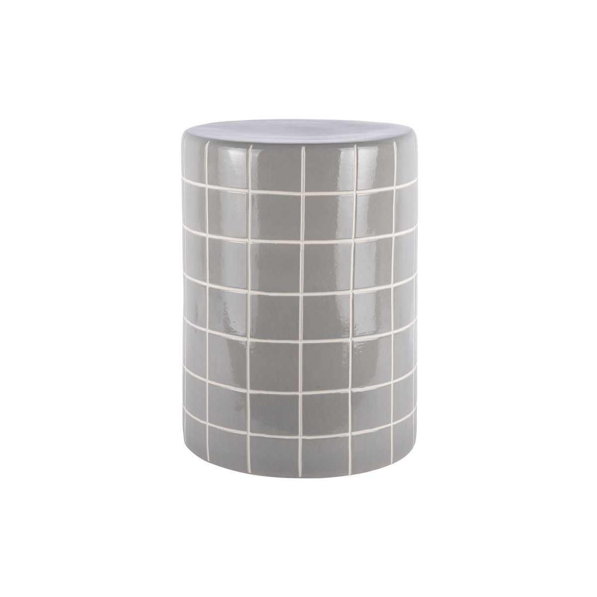 Table d'Appoint RETRO TILES Céramique Carreaux Gris Ø33×44 cm