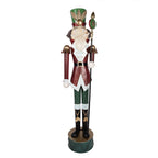 Sculpture Casse-Noisette Géant Noël Métal Rouge Vert 60×41×207 cm