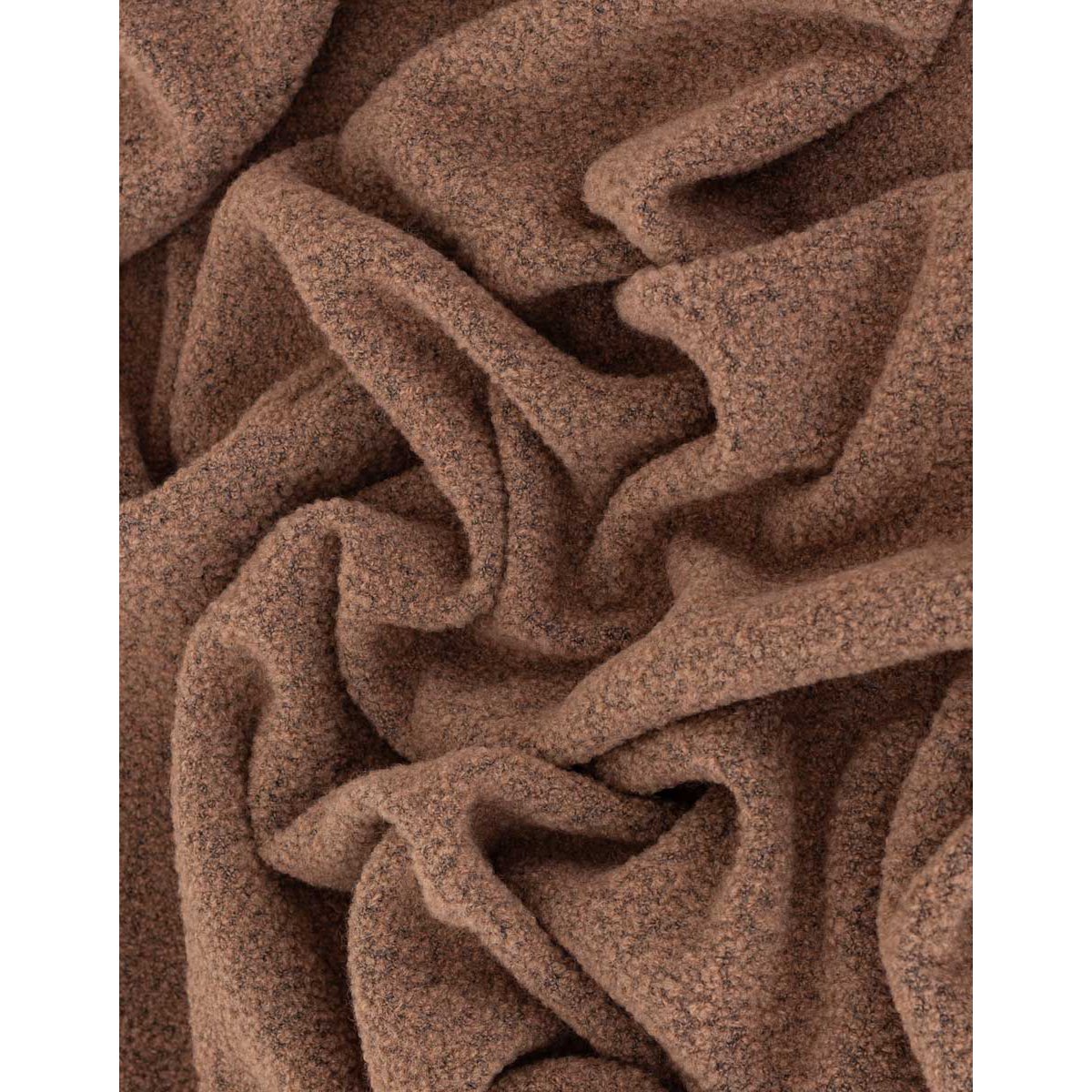 Plaid PARIS en Laine Bouclée Marron – 140 × 200 cm