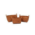 Lot de 3 Paniers de Rangement en Cuir Marron Kess