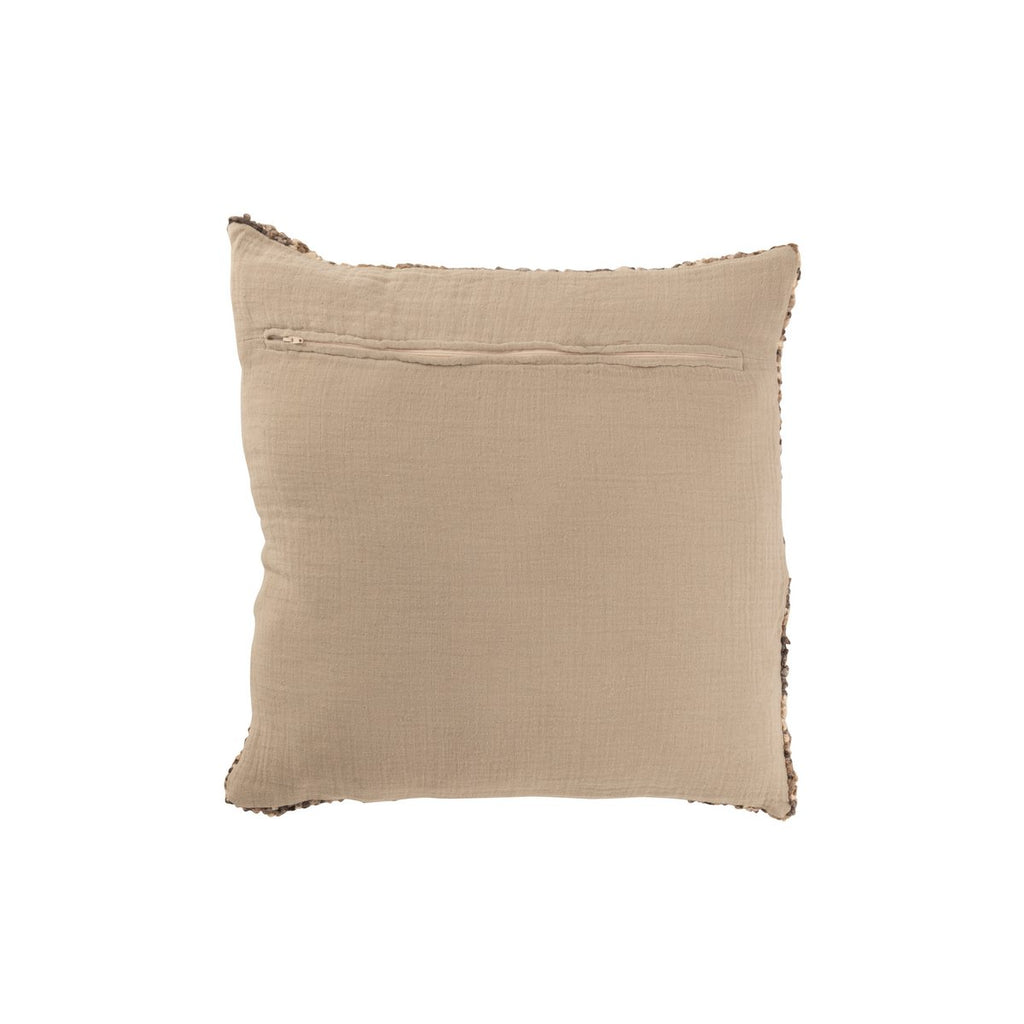 Dos du coussin Highland finition beige uni texture coton
