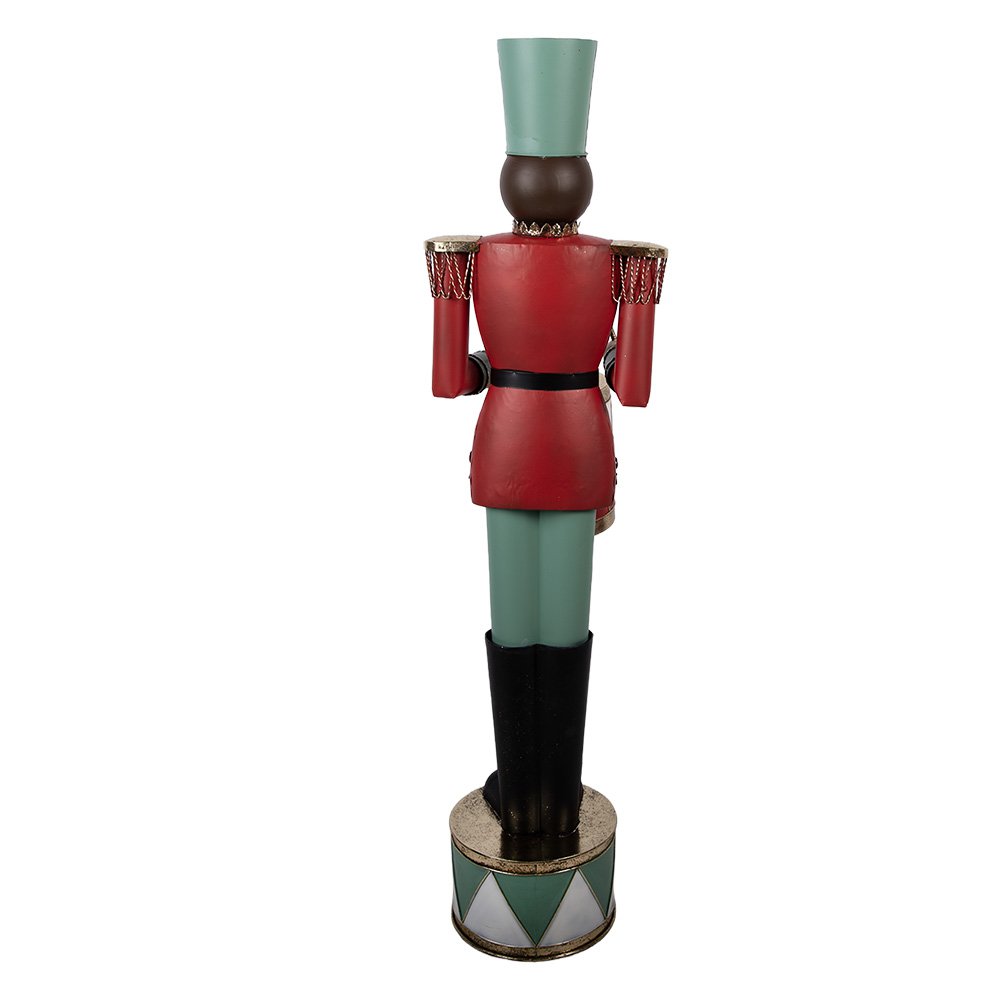 Statue Casse-Noisette Noël Métal Rouge 33×33×121 cm