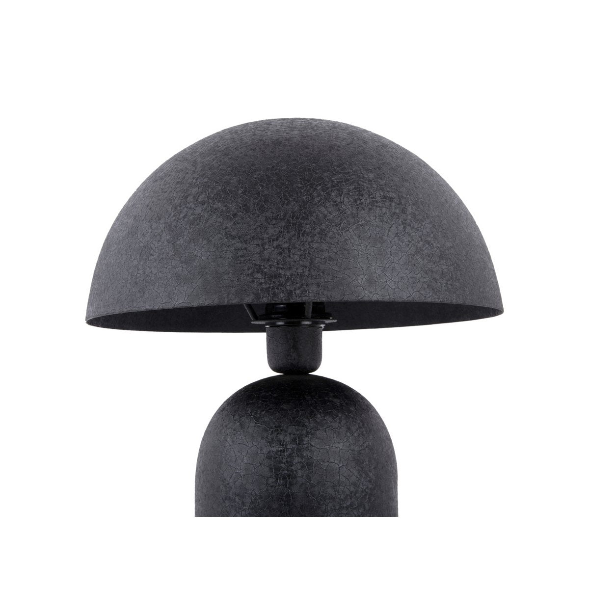 Lampe de Table Champignon Fer Texturé Noir BOAZ Grande Ø31 cm