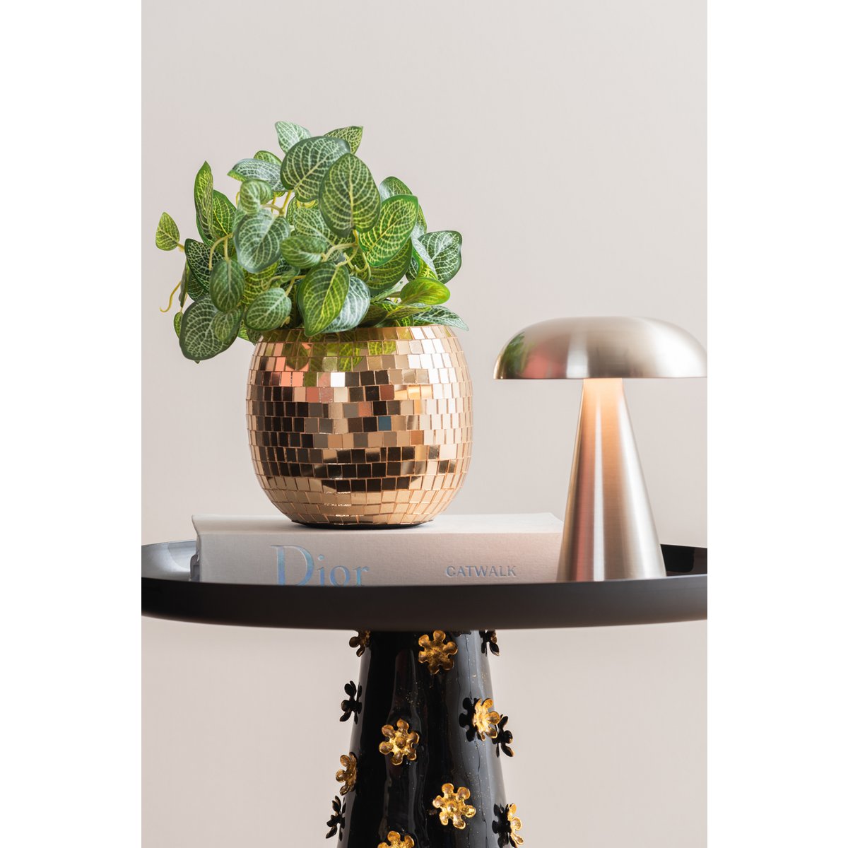 Lampe LED Sans Fil Rechargeable Dorée Rachel Ø16 cm