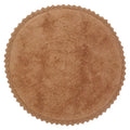 Tapis Rond Coton Tufté Main Finition Crochet Toffee Ø110 cm – Perla