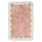 Tapis Coton Design Festonné Rose Blush 100×150 cm – Alfonsina