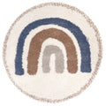 Tapis Rond Motif Arc-en-Ciel Bleu Ø120 cm – Bohemian Rainbow