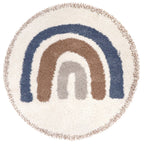 Tapis Rond Motif Arc-en-Ciel Bleu Ø120 cm – Bohemian Rainbow