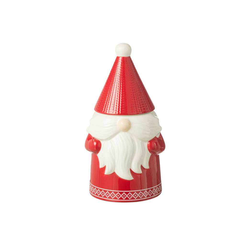 Boîte à Biscuits Lutin Noël Céramique Rouge H33 cm