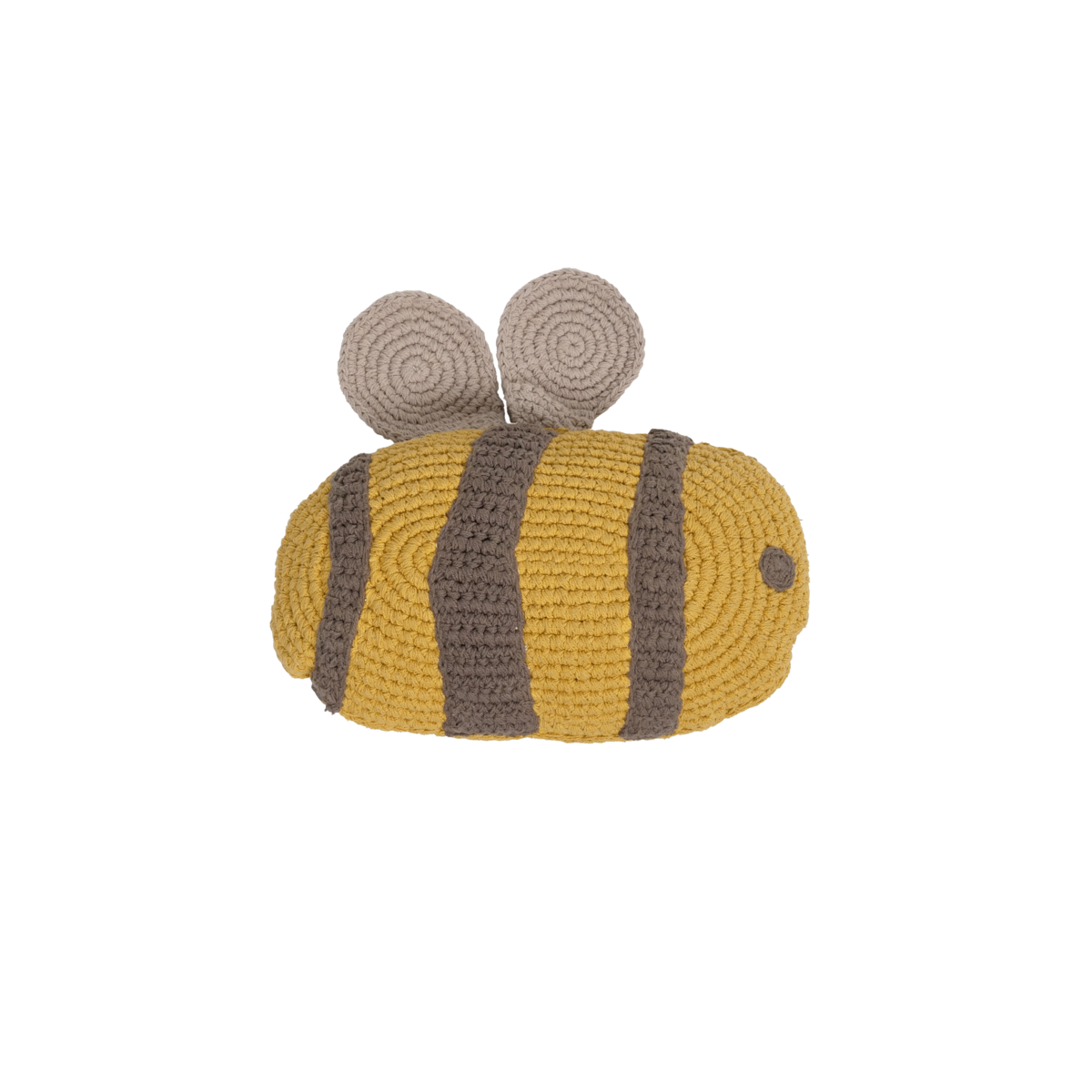 Coussin Abeille au Crochet Jaune & Marron – Bee