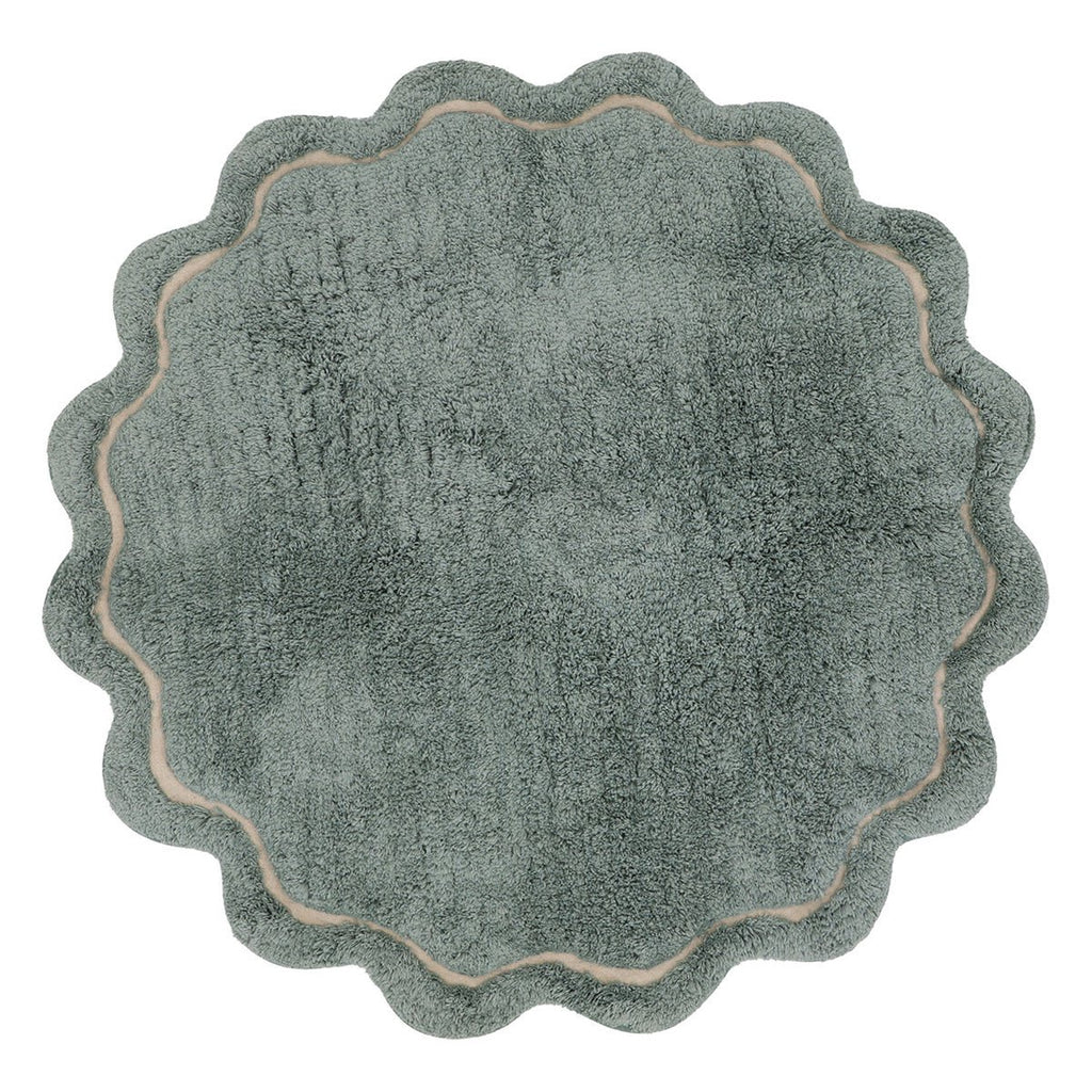 Tapis Rond Coton Tufté Main Aqua Ø120 cm – Sweet April – Nattiot