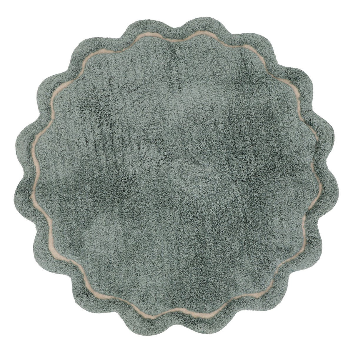 Tapis Rond Coton Tufté Main Aqua Ø120 cm – Sweet April – Nattiot