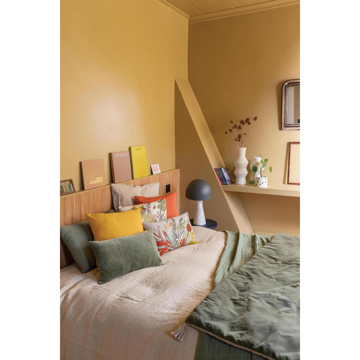 Coussin JADE Velours Vert Verveine 40×65 cm