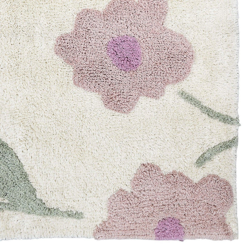 Tapis Enfant Sunny Flowers Rose – 100×150 cm – Nattiot