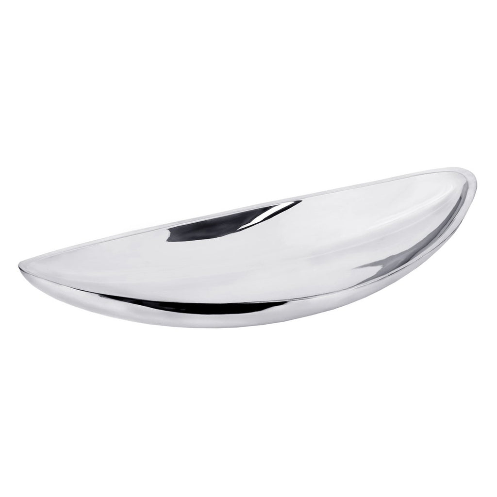 Vue de profil du bol Halifax argenté mettant en valeur ses lignes épurées et contemporaines.