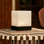 Lampe à Poser HÉVÉA Bois Noir Sans Fil Rechargeable Ø12×15 cm