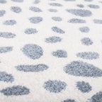 Tapis Rond Velours Motif Dalmatien Silver Blue Ø120 cm – Maldä