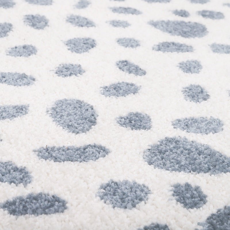 Tapis Rond Velours Motif Dalmatien Silver Blue Ø120 cm – Maldä