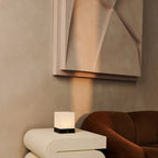 Lampe à Poser HÉVÉA Bois Noir Sans Fil Rechargeable Ø12×15 cm