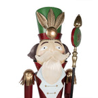 Sculpture Casse-Noisette Géant Noël Métal Rouge Vert 60×41×207 cm