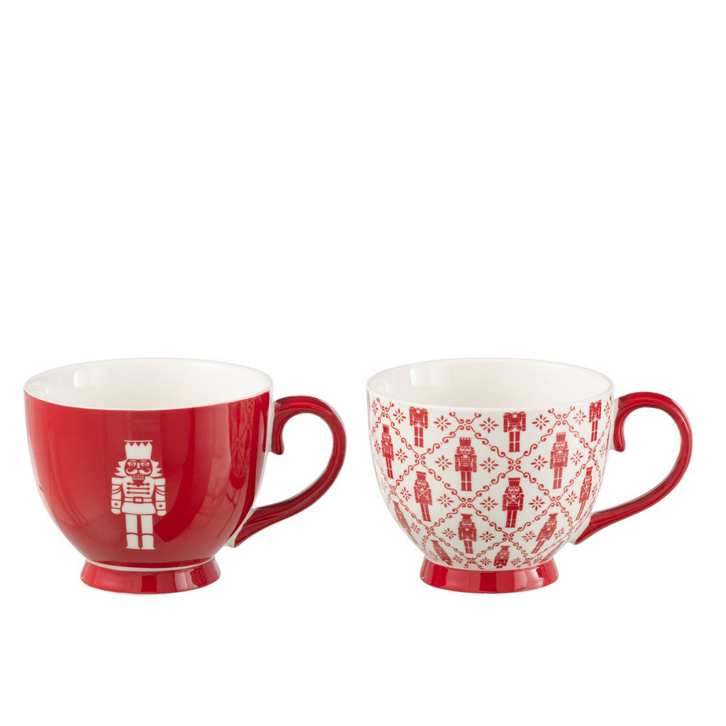 Coffret 2 Tasses Céramique Rouge Casse-Noisette Noël