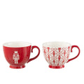 Coffret 2 Tasses Céramique Rouge Casse-Noisette Noël