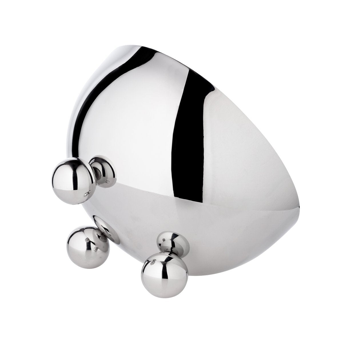 Vue inclinée du bol Chicago révélant son intérieur à l'effet miroir éclatant