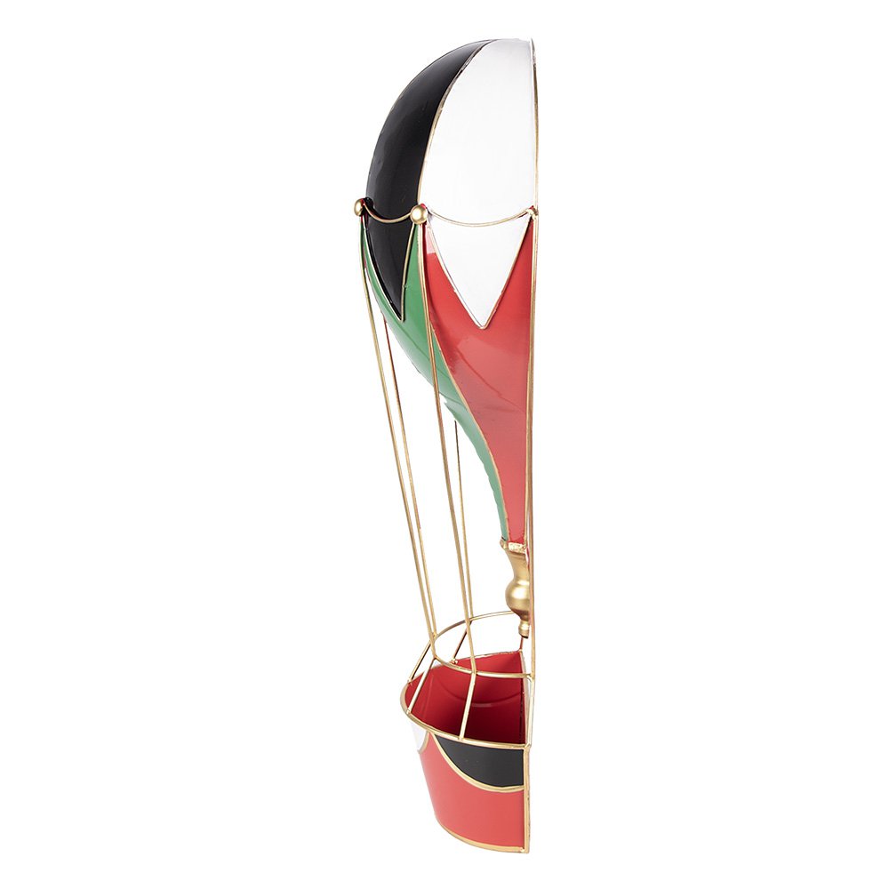 Décoration Noël Montgolfière Métal Rouge 26×14×62 cm