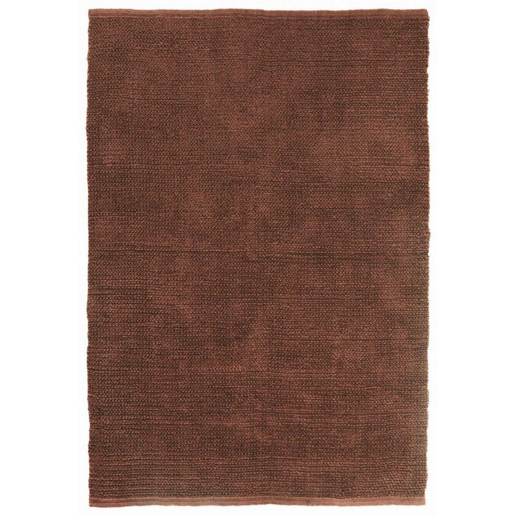 Très grand tapis rectangulaire en jute naturel marron caramel Elios vue de dessus.