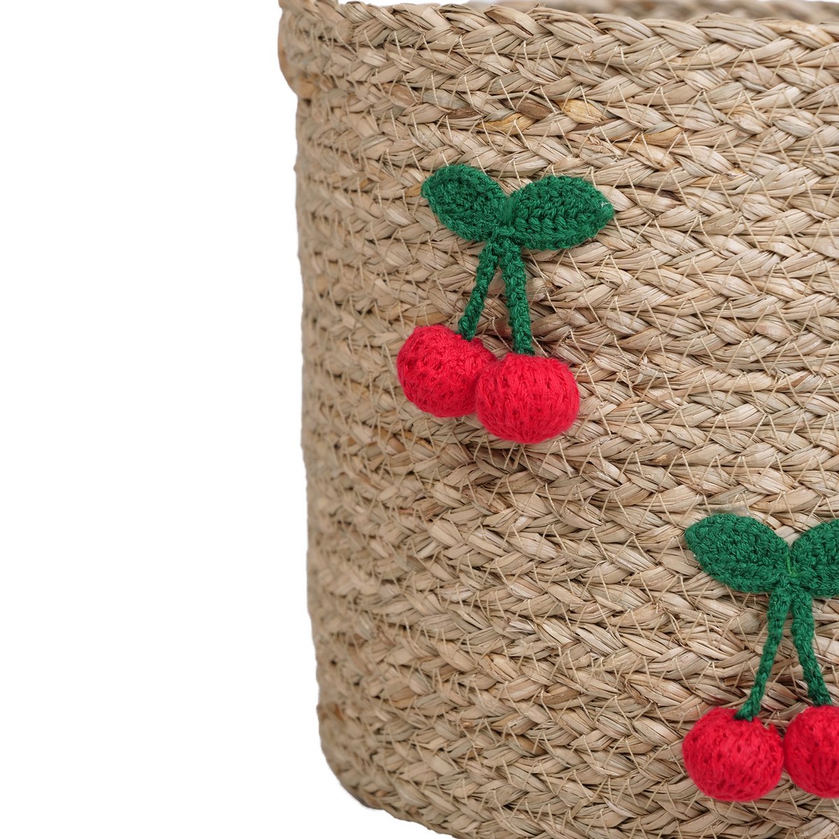 Lot de 2 Paniers en Jonc de Mer Cerises Crochetées – Cereza