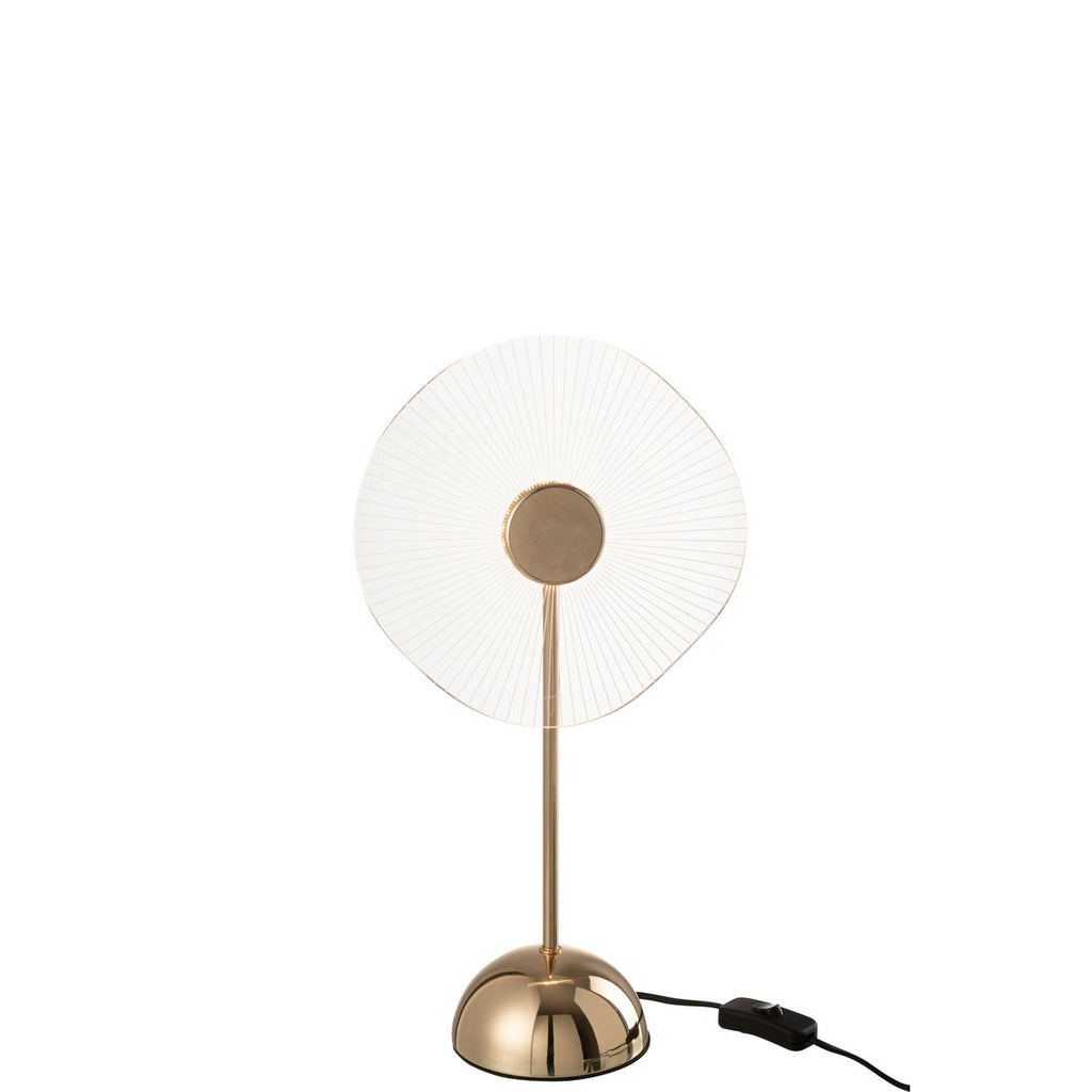 Lampe de Table LED Motif Fleur Dorée Petit Modèle Ø23,5 cm