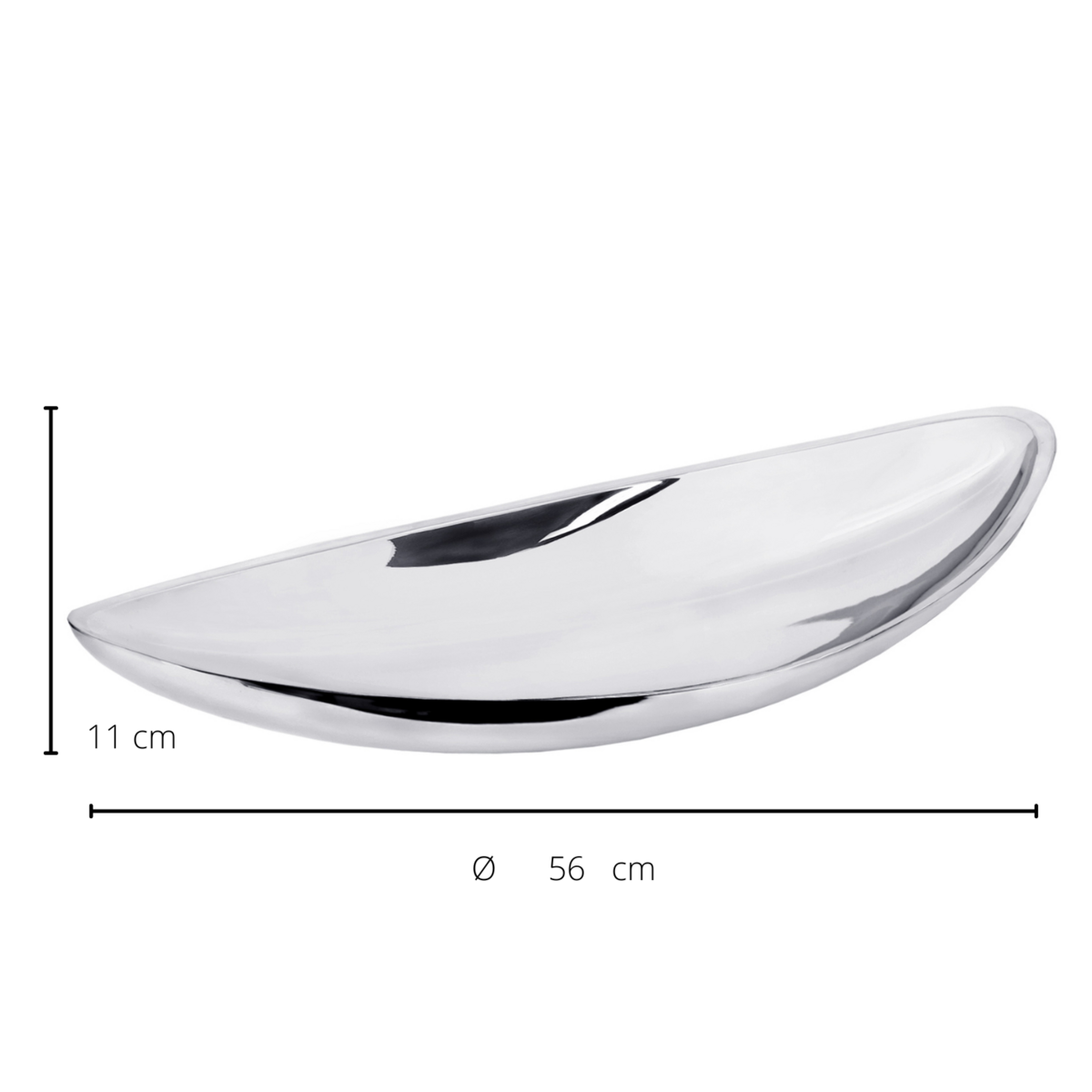 Dimension du bol Halifax argenté mettant en valeur ses lignes épurées et contemporaines.