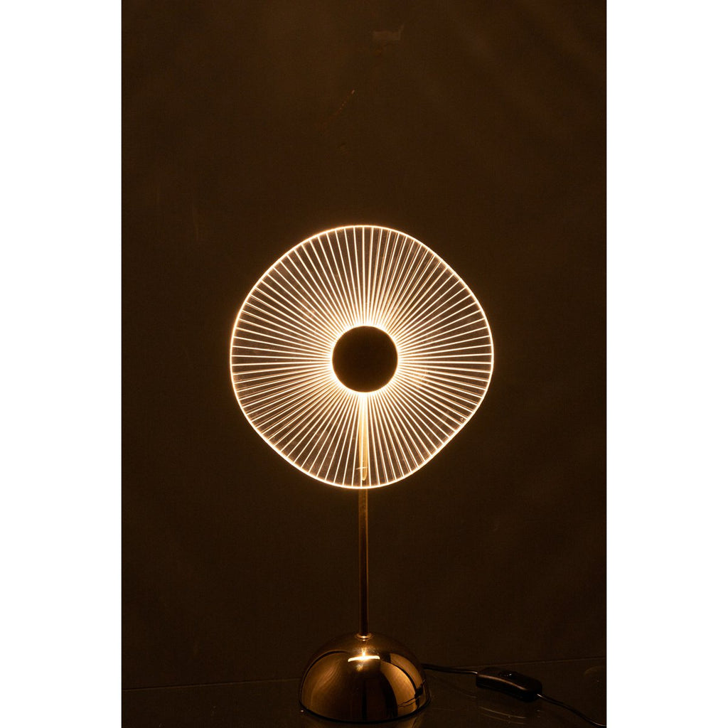 Lampe de Table LED Motif Fleur Dorée Petit Modèle Ø23,5 cm