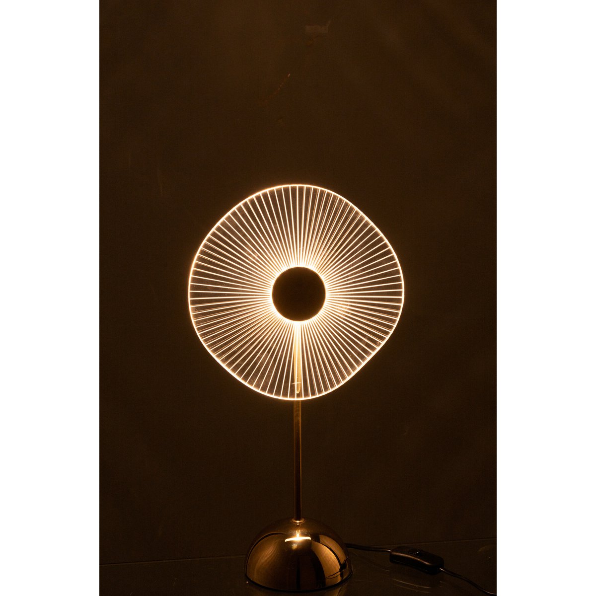 Lampe de Table LED Motif Fleur Dorée Petit Modèle Ø23,5 cm